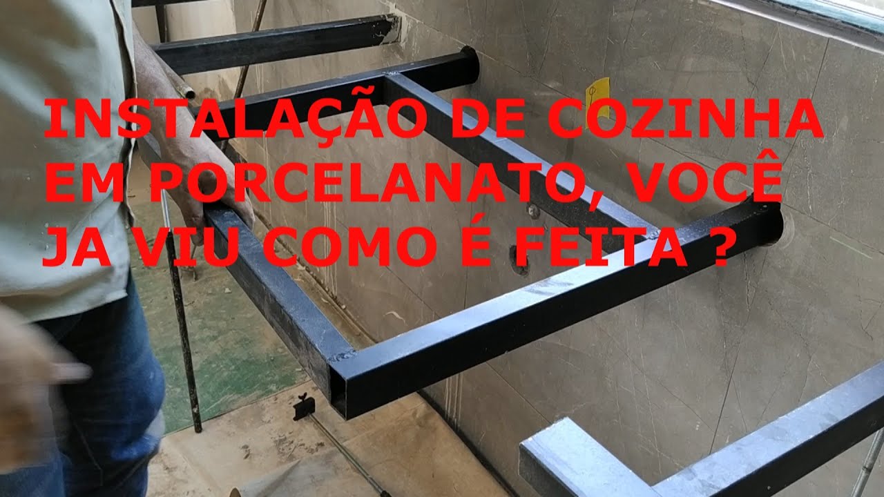 COZINHA EM PORCELANATO , instalação dos suportes ( vídeo 1)