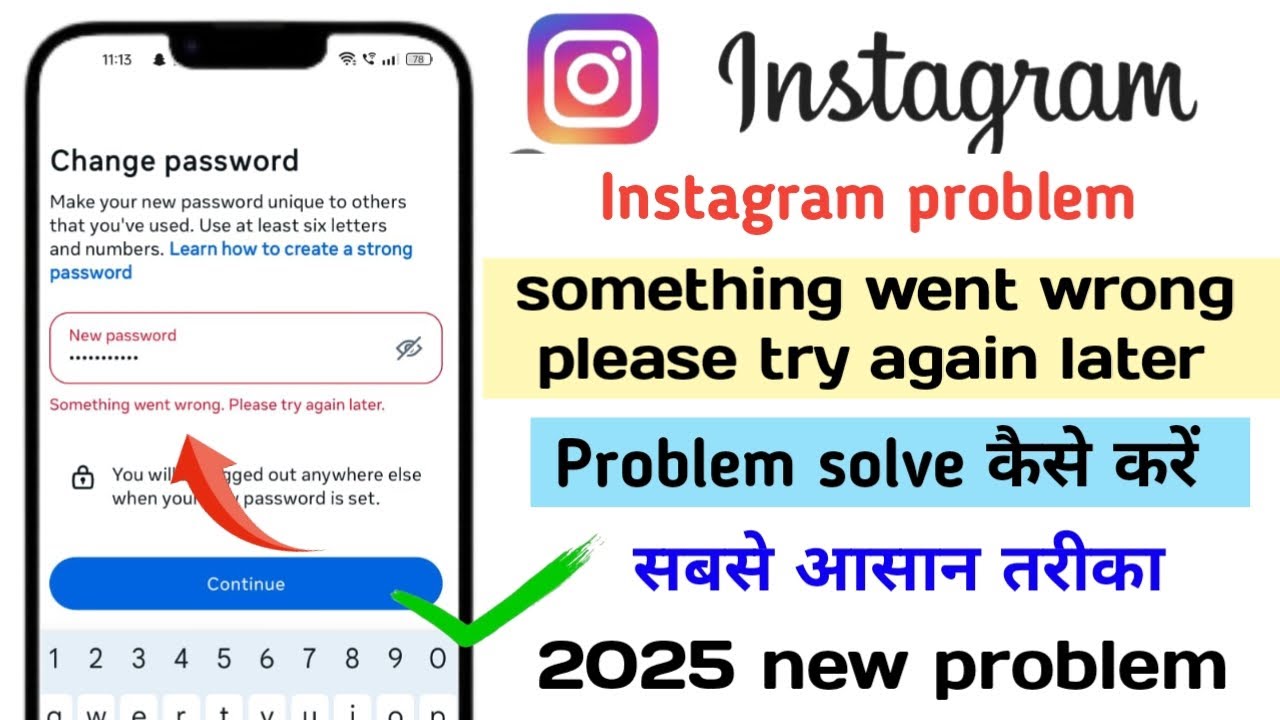 Something went wrong please try again later Instagram password change problem | instagram 2025