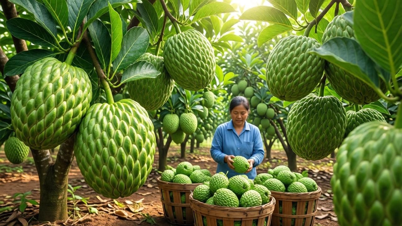 Slow Living in the Countryside – Rural Soursop Farming 🍈 Harvesting Millions of Fruits