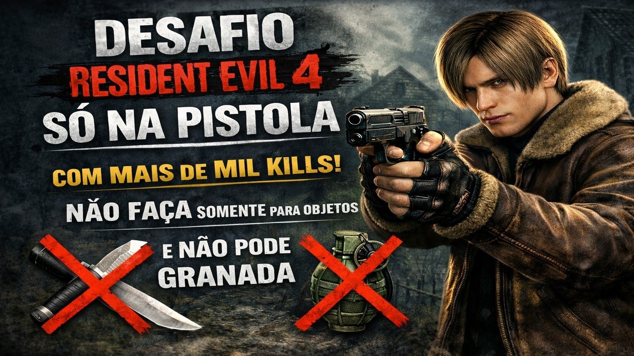 RE4 desafios somente com uma pistola com mais de 1000 KILLS= PARTE2