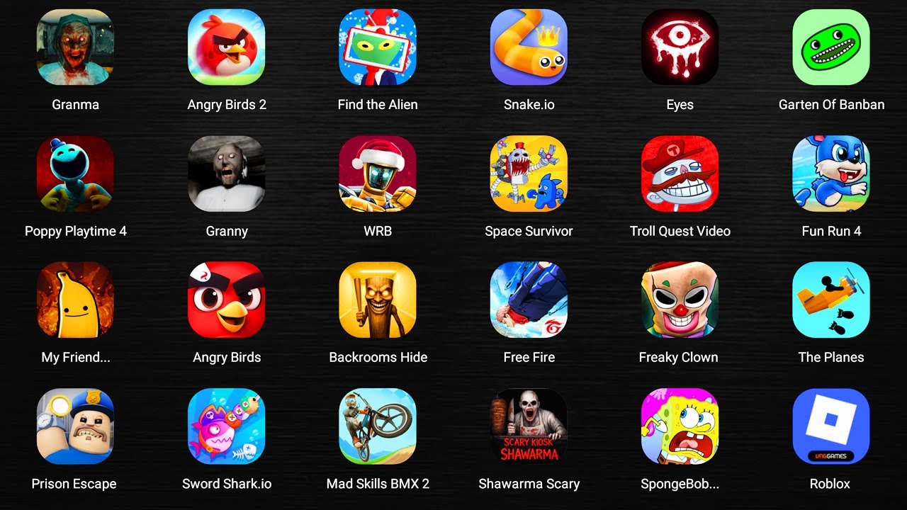 Roblox,Beach Buggy Racing,Hide in The Backrooms,Police Head Family,Poppy Playtime 5,Bowmasters...