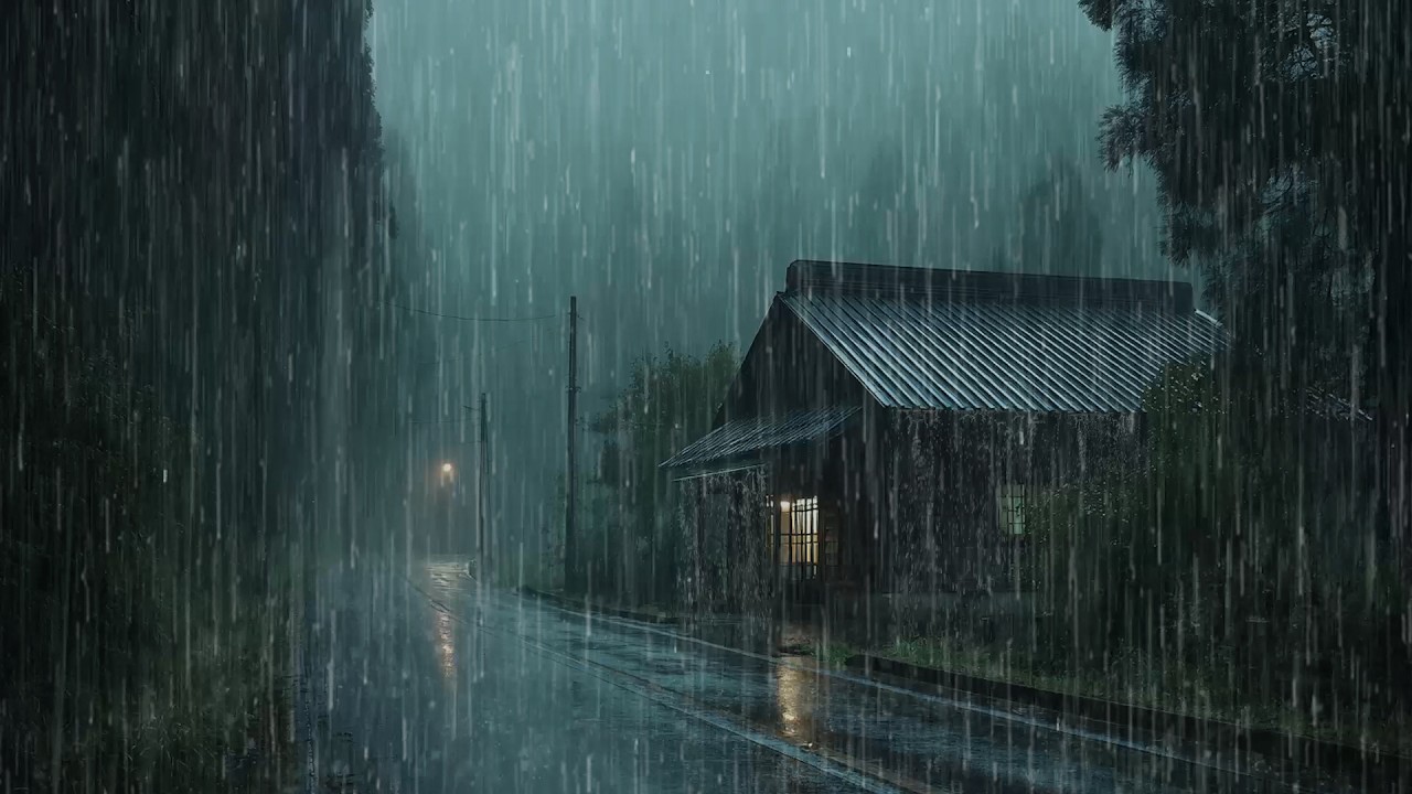 Sons de Chuva Torrencial e Trovões a Ecoar no Telhado de Zinco para um Sono Revigorante