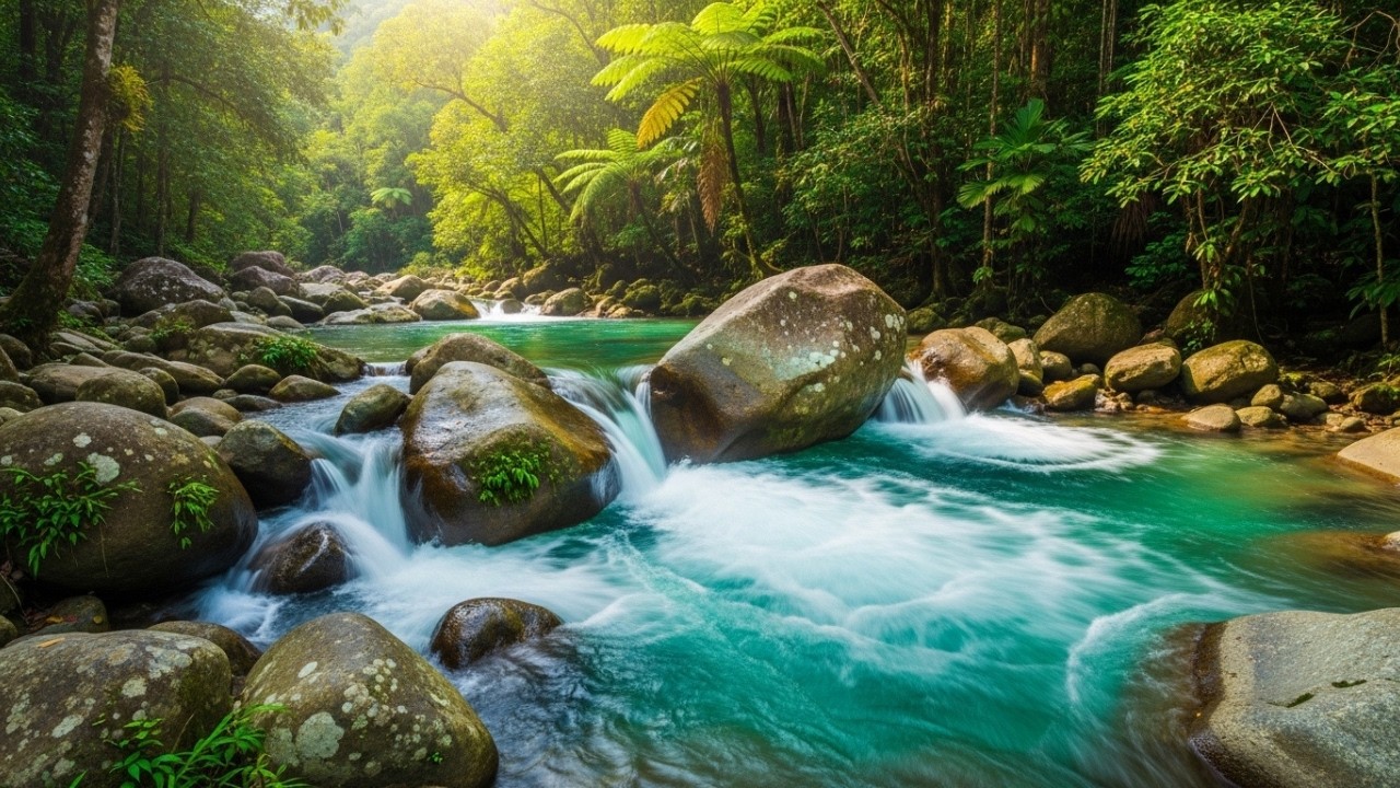 Pure River Sounds Only 🌊 Flowing Water for Sleep & Focus