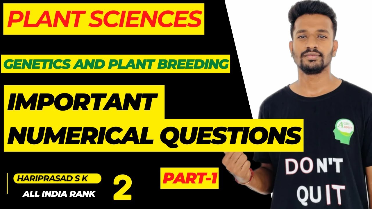 Most Expected Numerical Questions for ICAR AIEEA PG Plant Sciences (Part-1) |Genetics | SRF/CUET/JRF