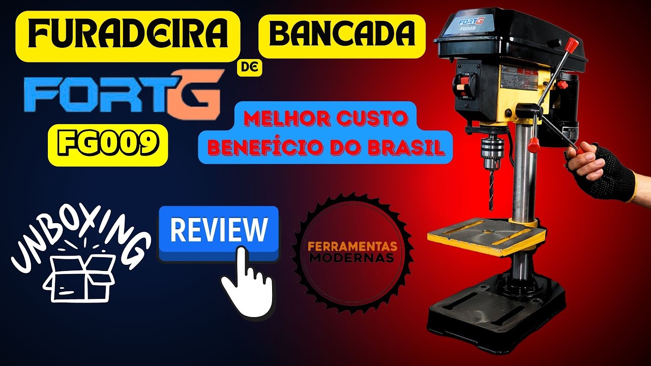 FURADEIRA DE BANCADA PROFISSIONAL FORTG FG009 350W #review #unboxing
