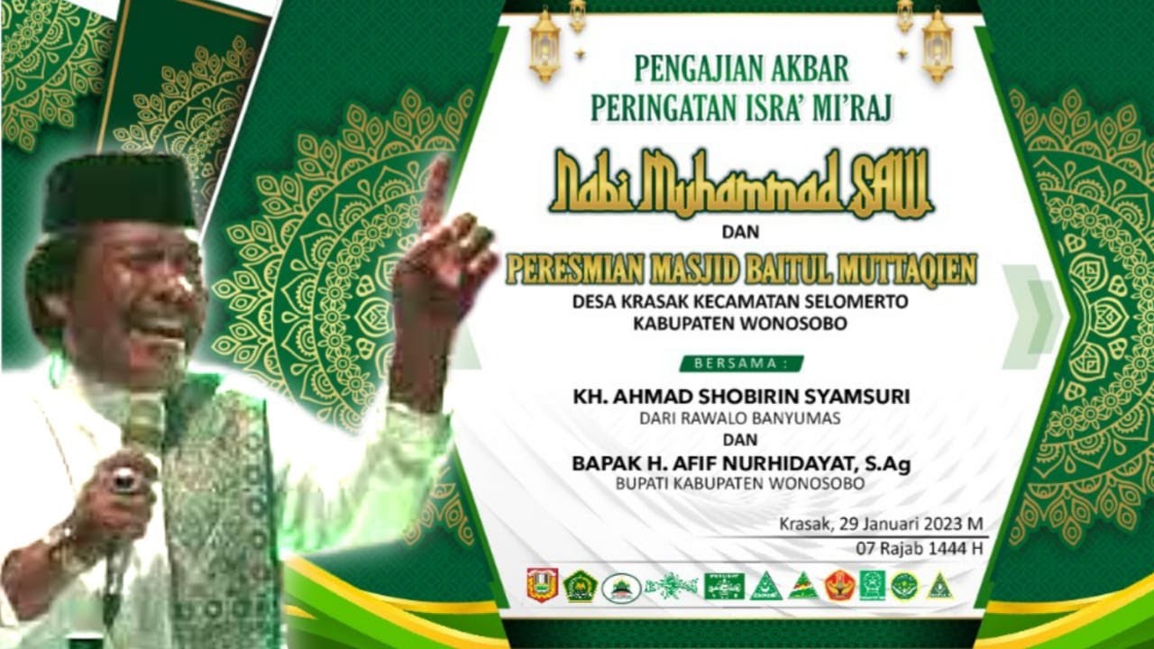 Pengajian Akbar Bersama Kh A Shobirin Syamsuri Peringatan Isro'mi'roj Nabi Muhammad SAW  2023.