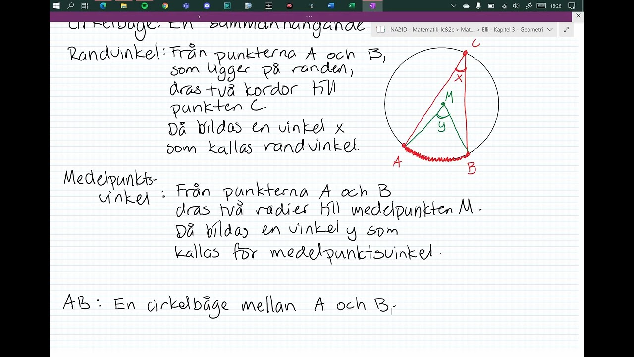Matematik 2c - Kapitel 3 - 3.2 Randvinklar och medelpunktsvinklar