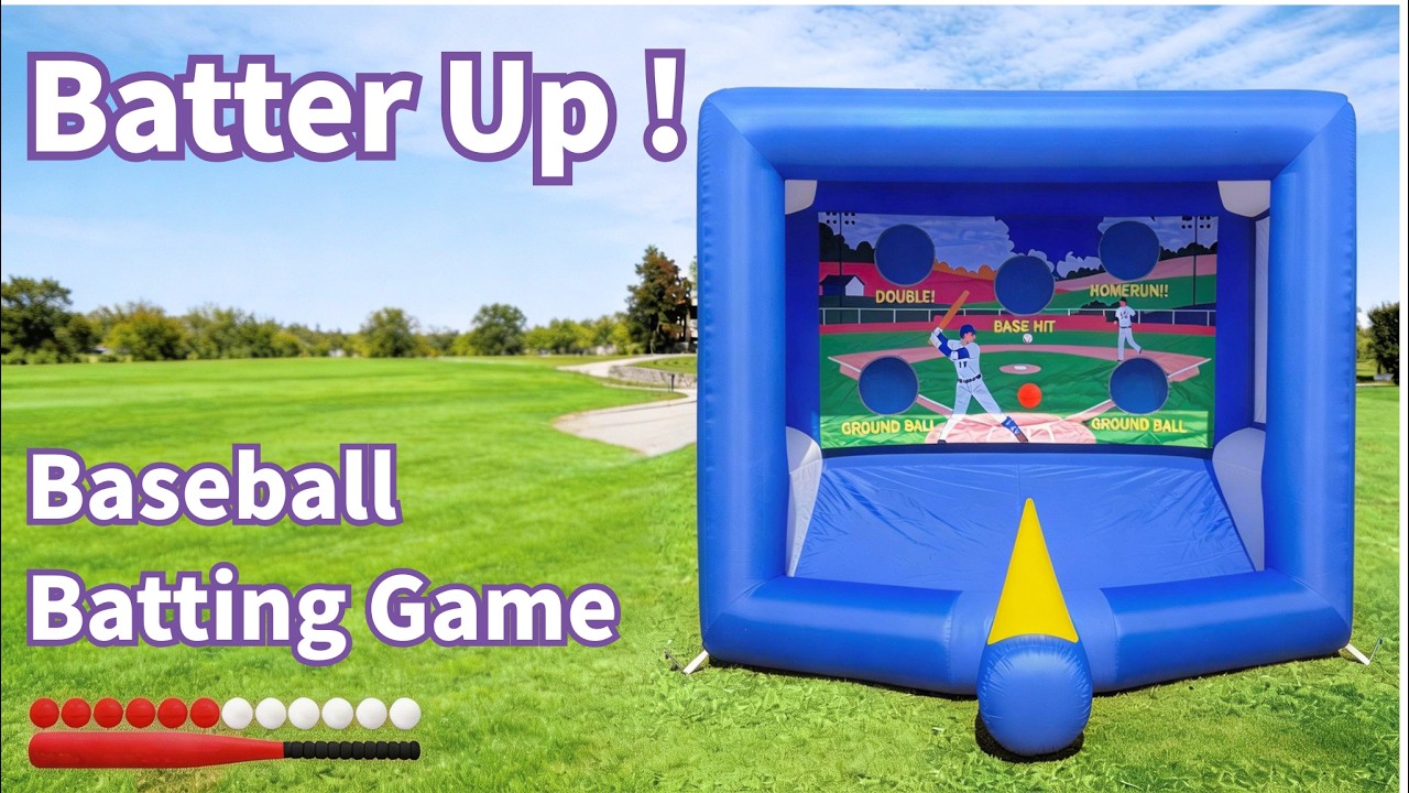 Swing Batter Batter! Inflatable Baseball Challenge ⚾ #inflatable #baseball #sportgames #events