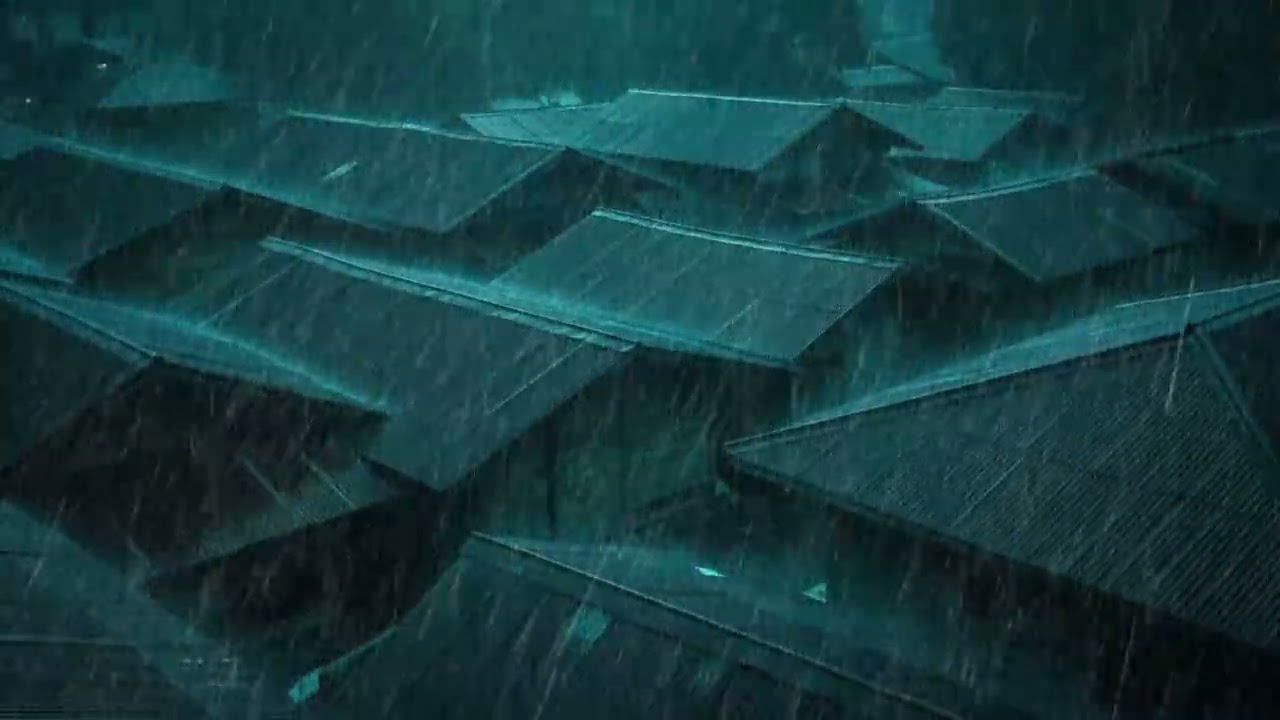 No Ads Rain Sounds for Sleeping - ASMR Powerful Rain Drumming On Tin Roof for Deep Sleep
