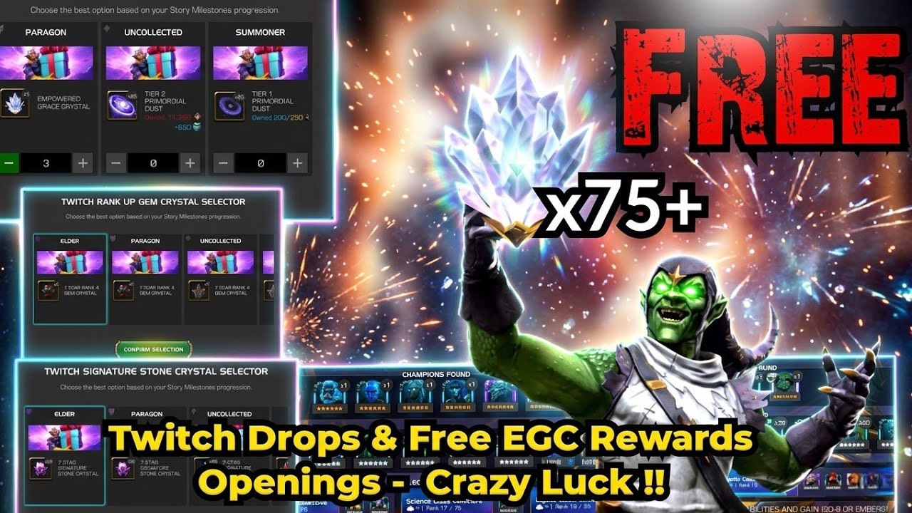 75+ Free Empowered Grace Crystal & Twitch Drops Openings - Crazy Luck 🤣