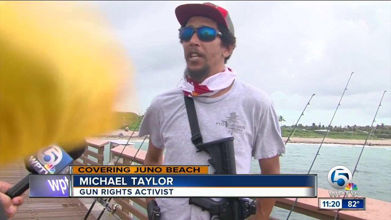 Gun rights activists hold rally at Juno Beach pier