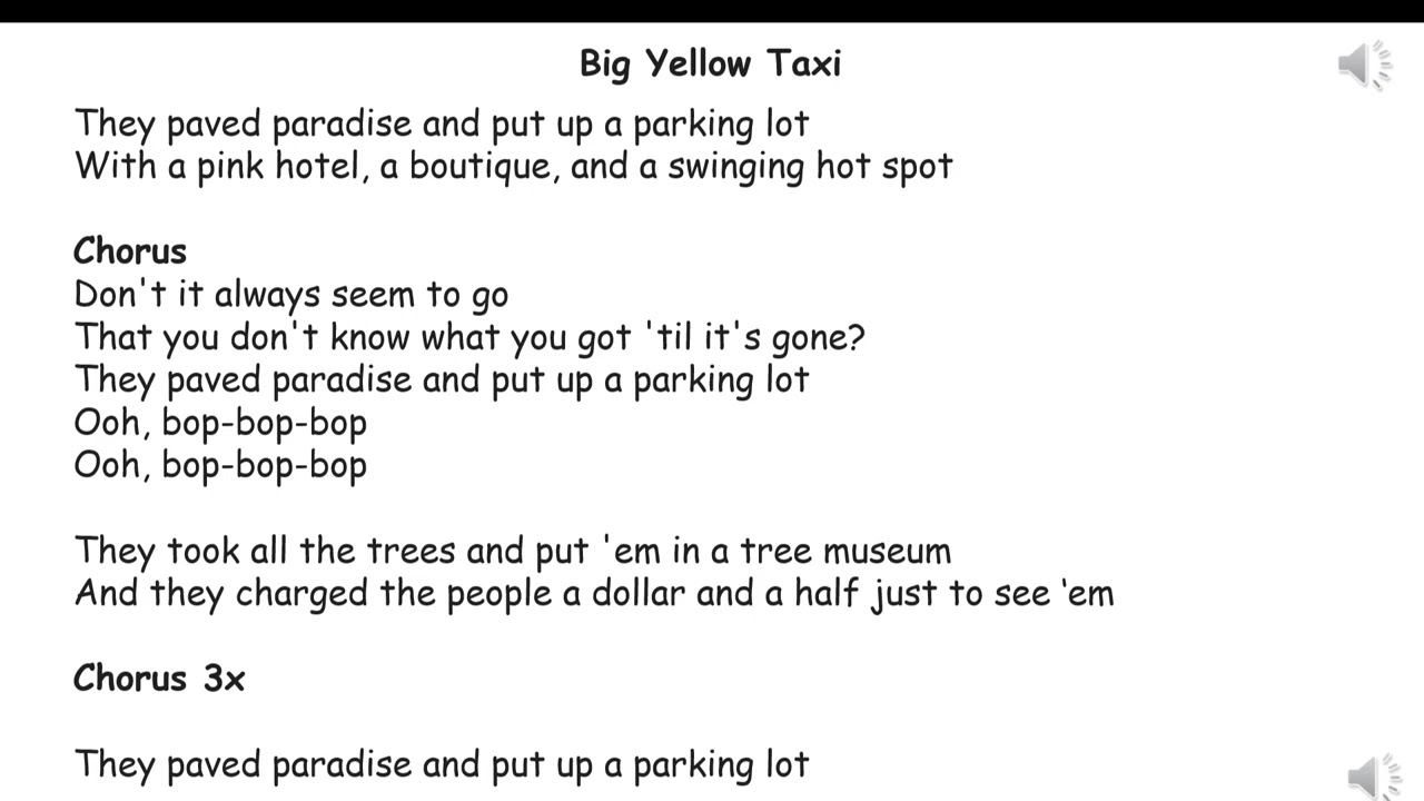 ￼3rd grade- Big yellow taxi