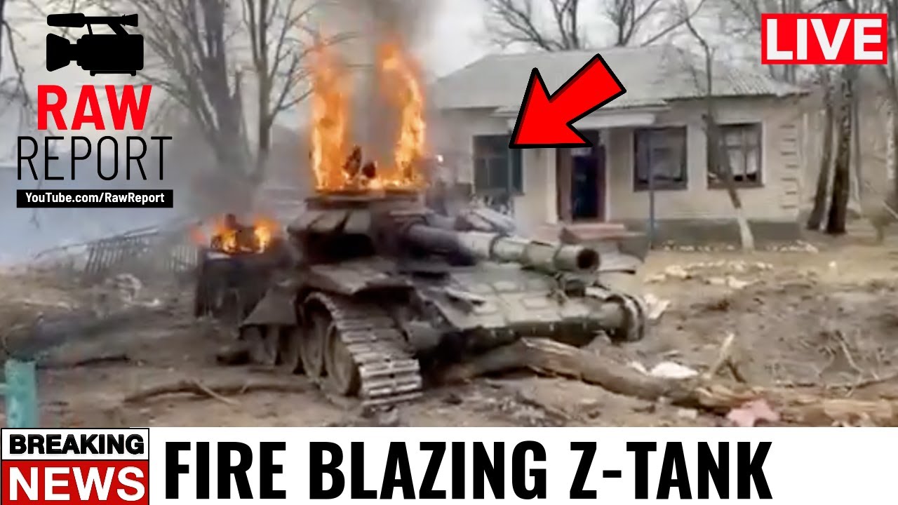 Ukraine War VIDEO footage shows Fire BLAZING Russian T-72B3 Z-Tank in Sloboda, Chernihiv Oblast