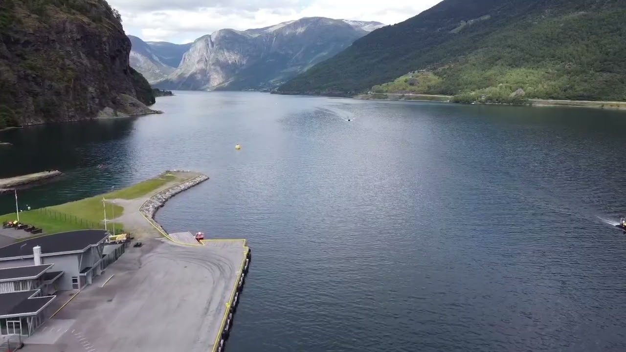 Aerial view of Aurlandsfjord, Flåm, Norway
