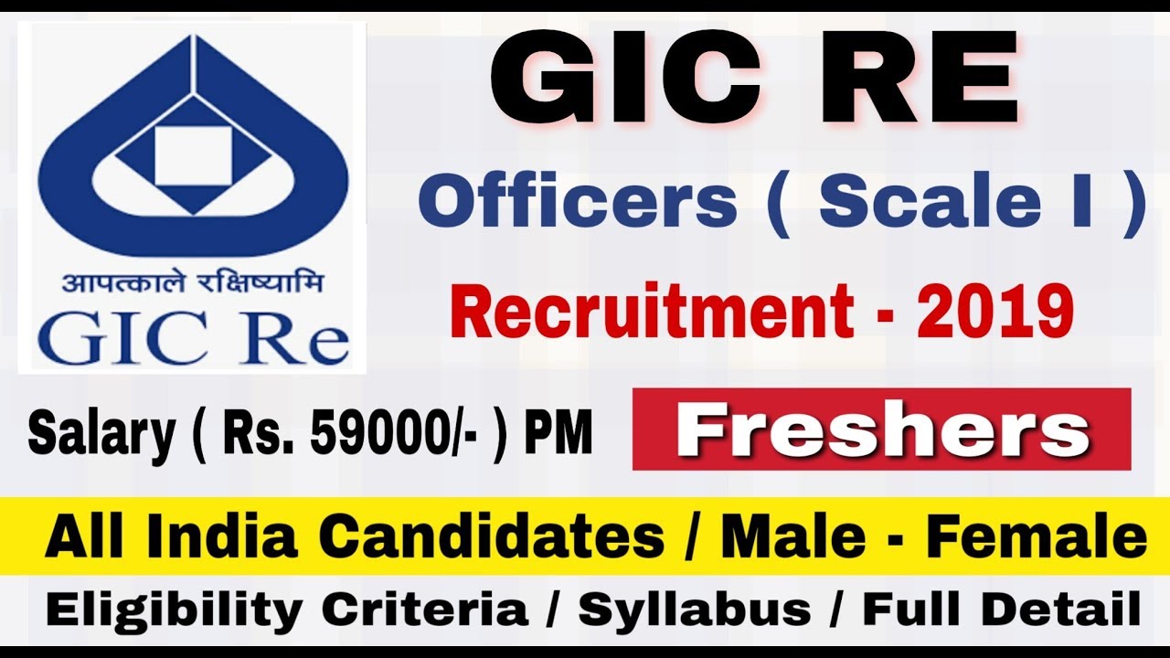 GIC RE Recruitment 2019 II Assistant Manager Post II Apply Online II Learn Technical