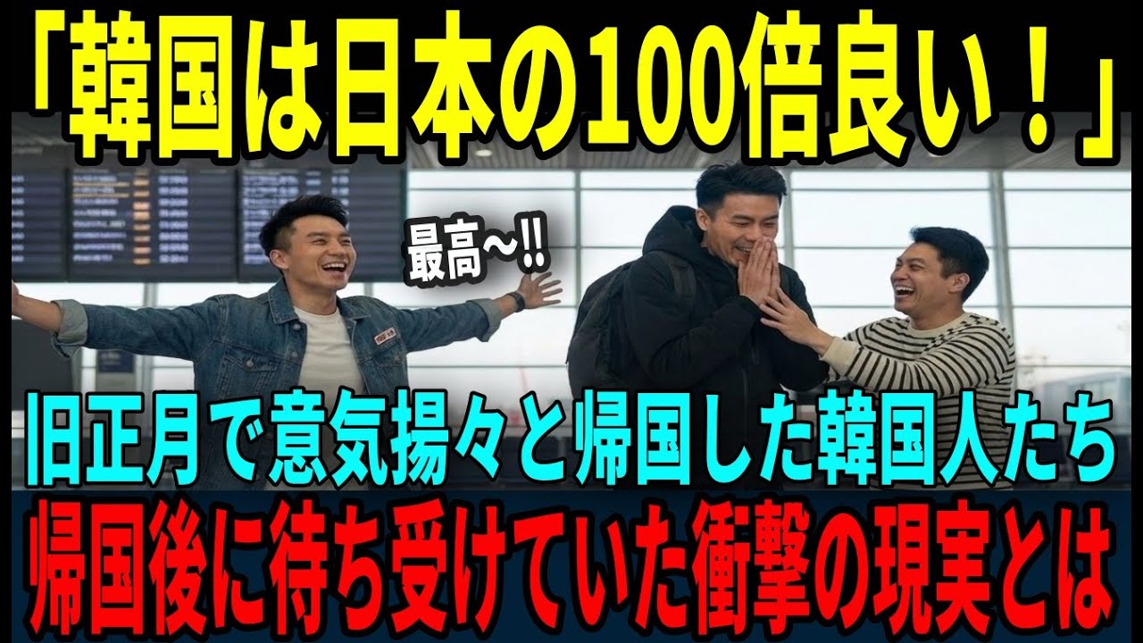 【海外の反応】「韓国は日本の100倍良い！」旧正月で母国に一斉帰省する在日韓国人たち帰国直後に目にした現実...あまりの衝撃に思わず絶句