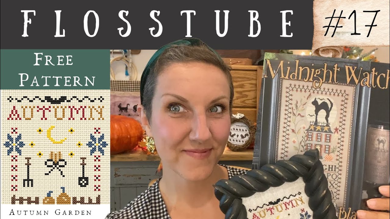 Flosstube #17: Бесплатная схема для вышивки крестом на Хэллоуин! ~ The Story Stitcher