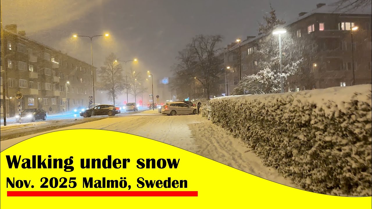 Malmö, Sweden, 2025s first snowfall, 20 November 2025