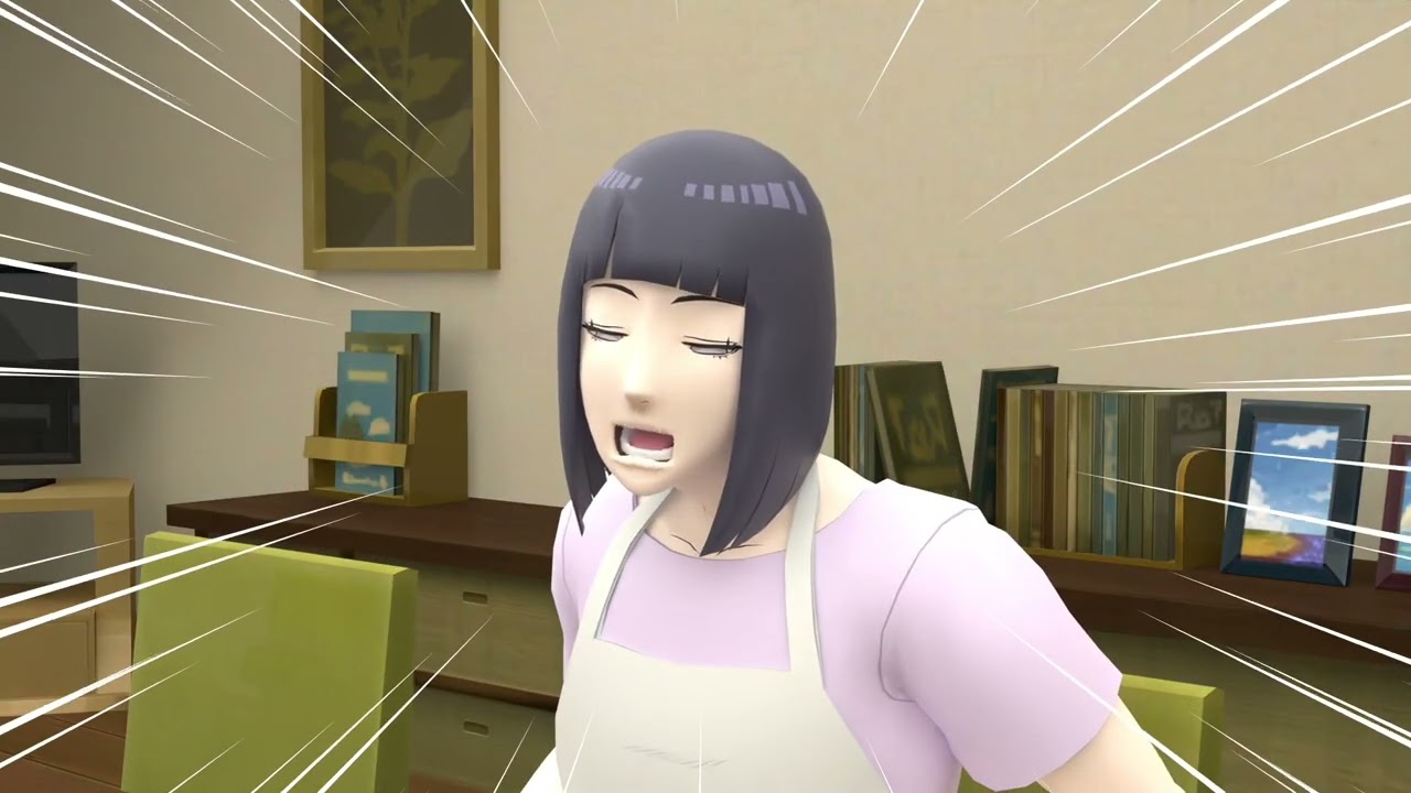 【blender】Hinata is satisfied(burp animation)