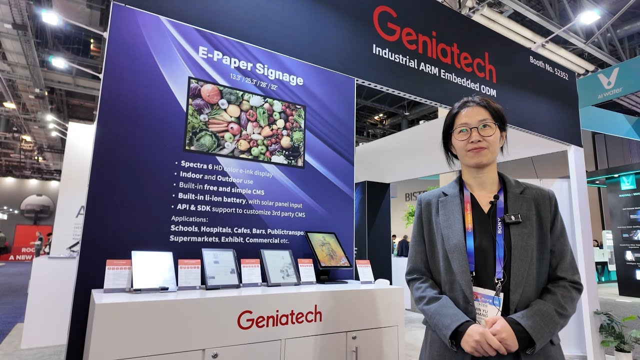 Geniatech Booth Tour at #CES2025 E-Ink, AI Edge Computing, and Industrial ARM Innovations