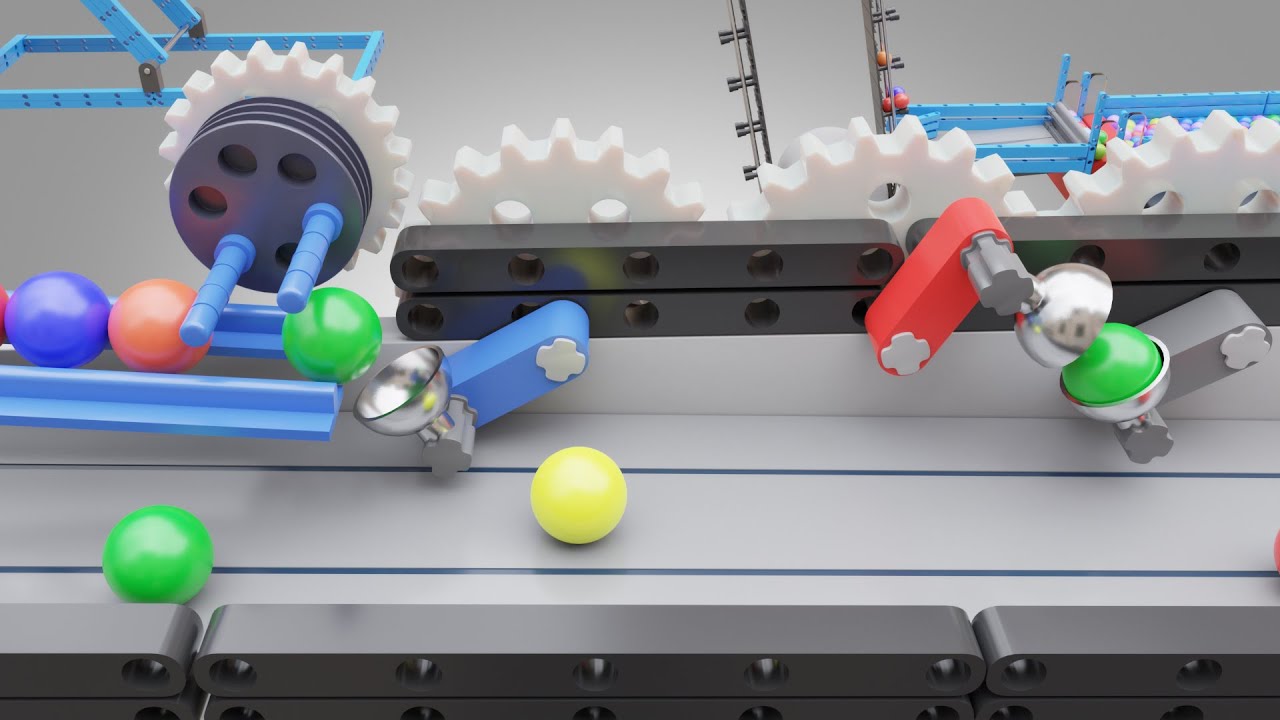 Colorful Balls Marble Run Loop animation - LEGO Style V 05