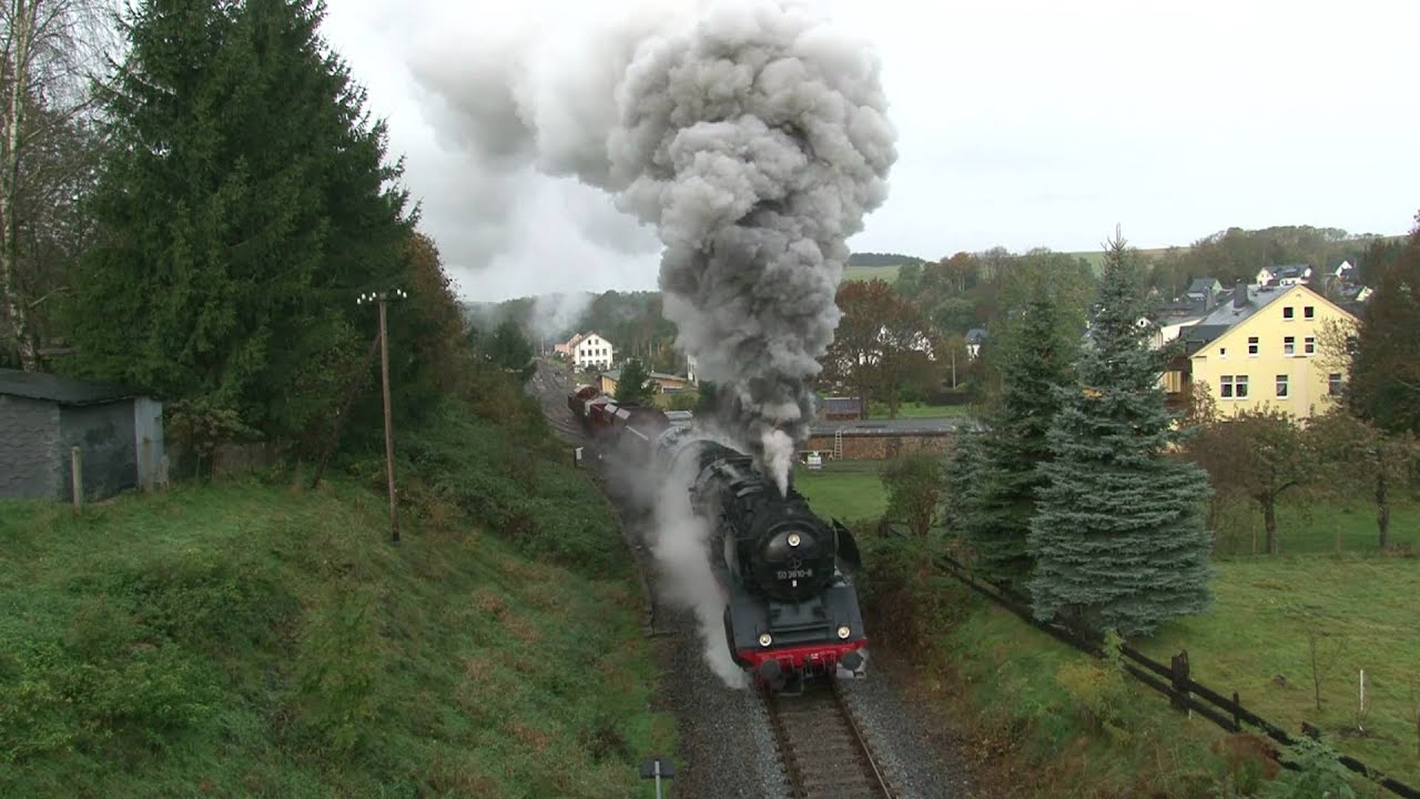 2x BR 50.35 im Erzgebirge, Güter-und Militärzug Teil 1 (HD 1080p)