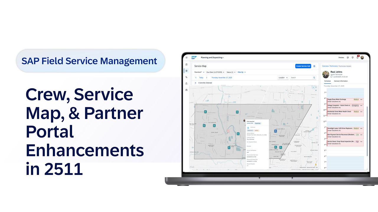 Crew, Service Map, and Crowd Service Enhancements in SAP Field Service Management 2511 | Demo