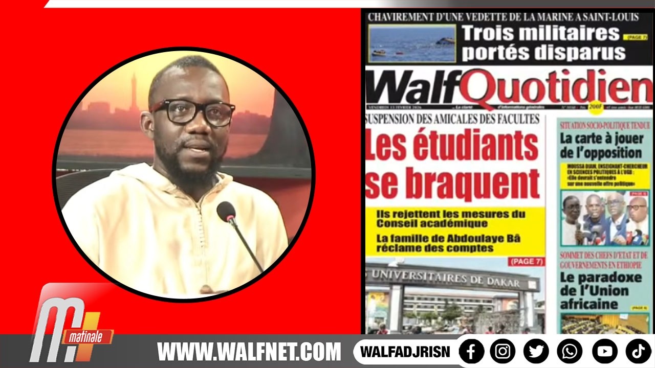 Revue de presse en WOLOF du 13 février 2026 sur walfadrji avec Oumar Gueye