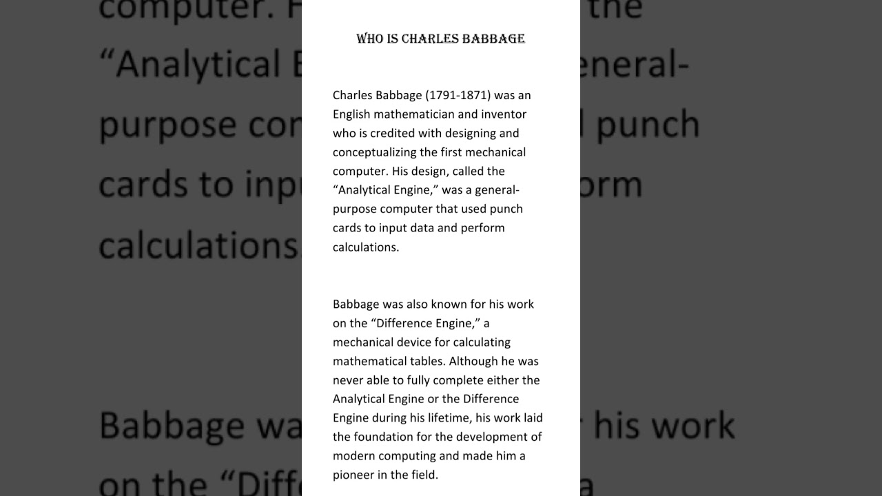 who is Charles Babbage. #charlesbabbage