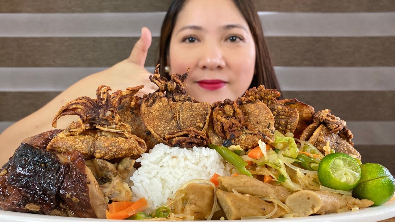 DRIED PUSIT, LECHON MANOK AT SOTANGHON GUISADO