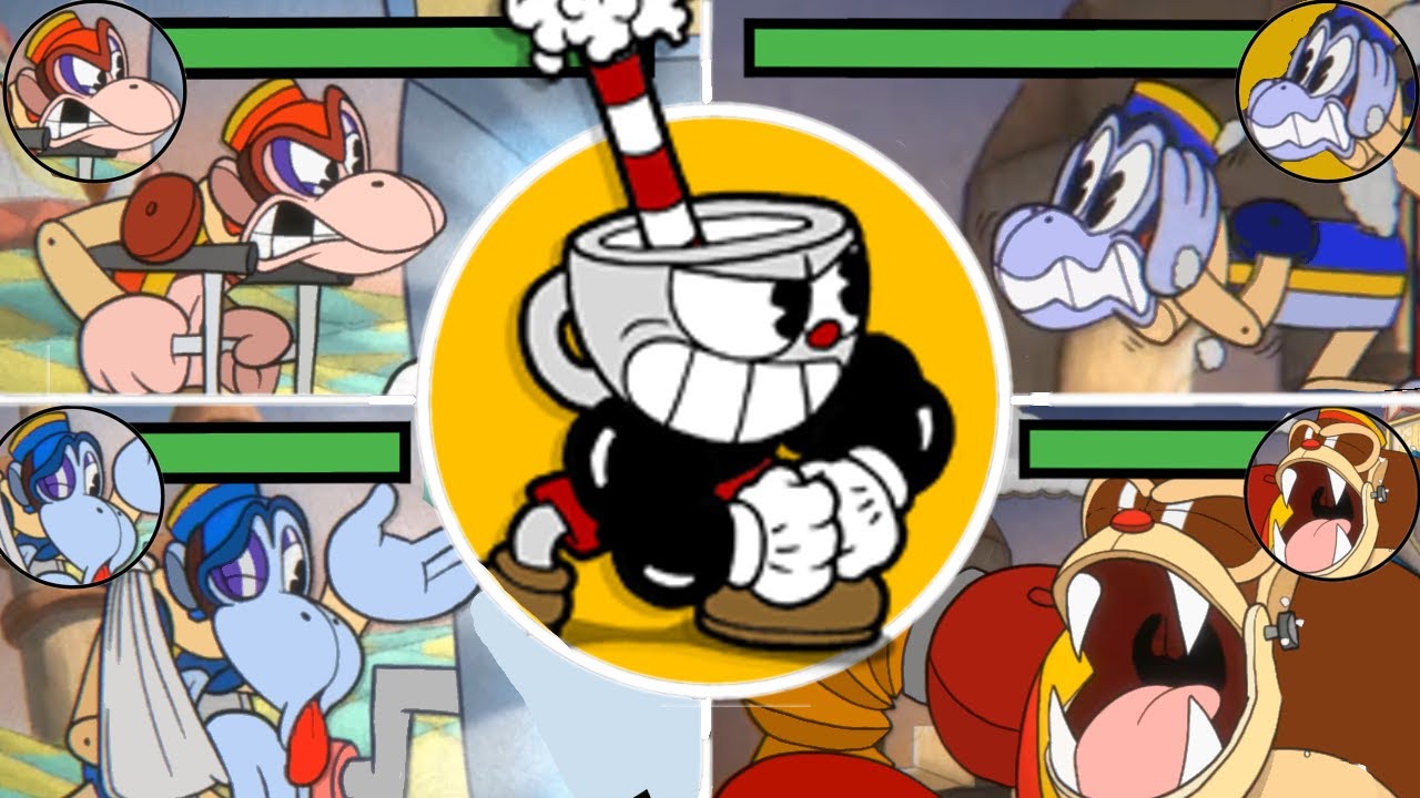 Cuphead In Toyland Tussle - Boss Fight With Healthbars Using All Weapons In The Game !!