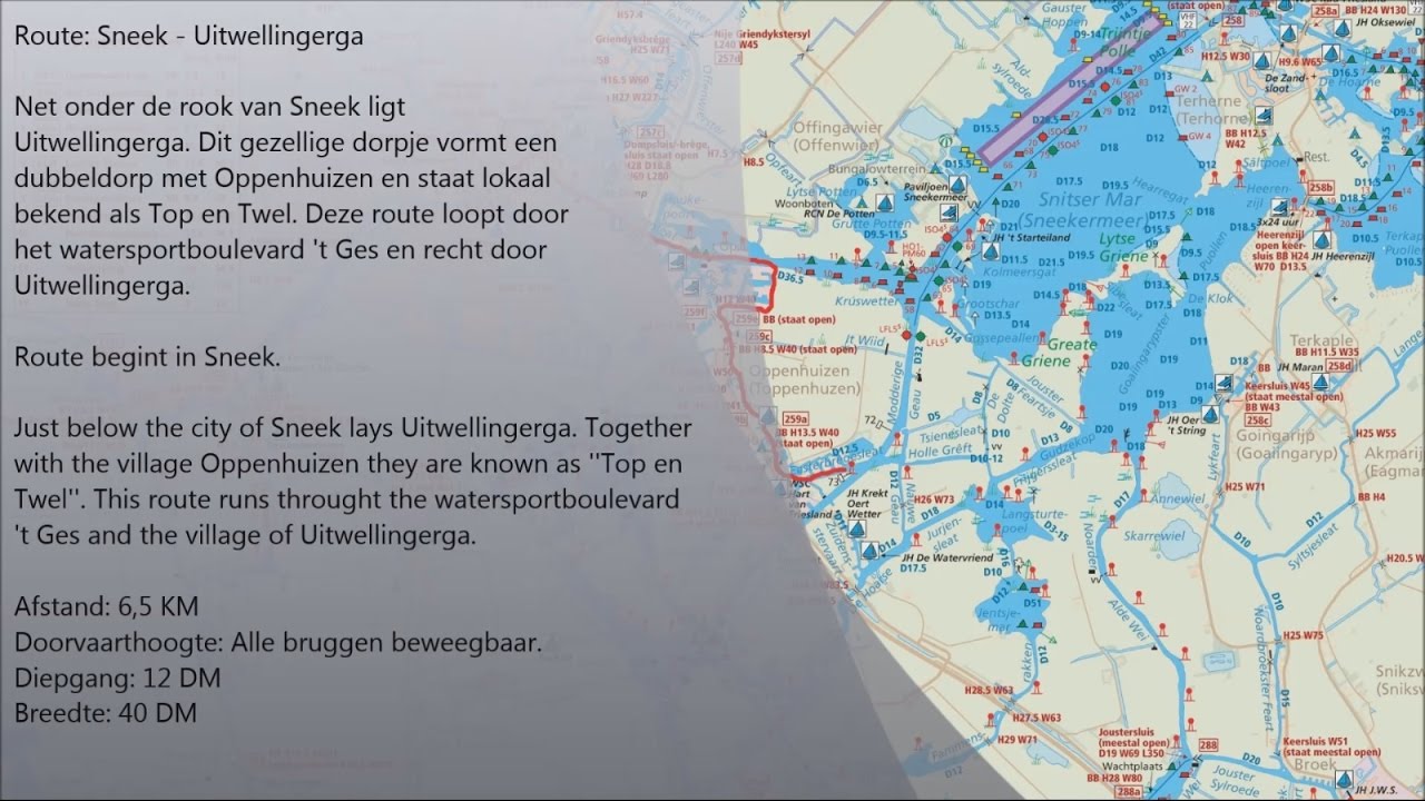 Canal routes: (Friesland) Sneek - Uitwellingerga
