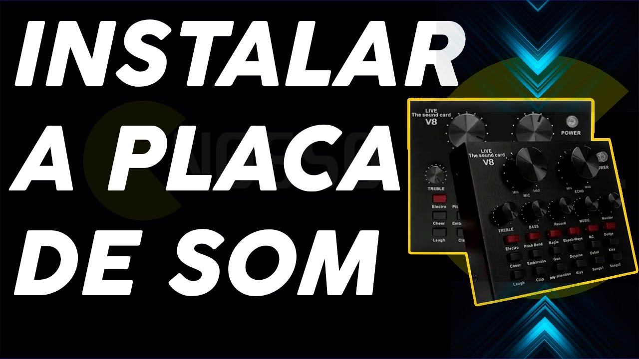 COMO INSTALAR PLACA DE SOM V8 ÁUDIO. Nosso PC!