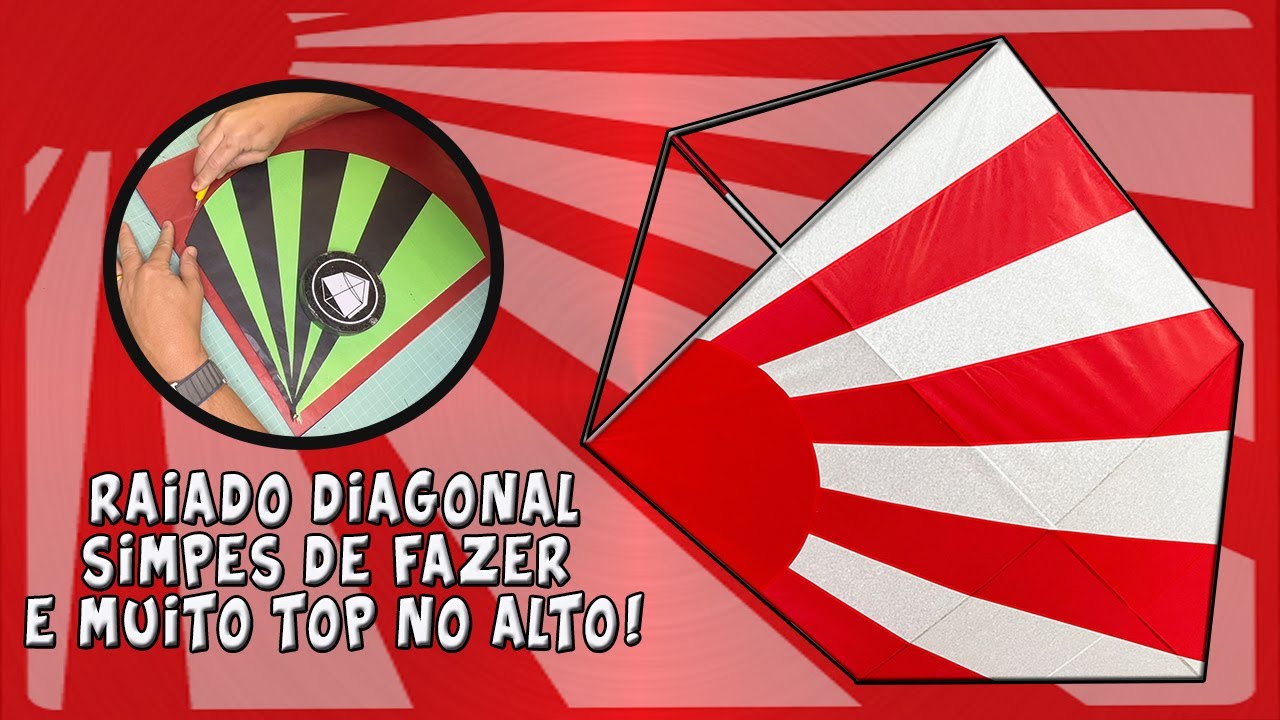 Pipa raiado em diagonal, corte e recorte.
