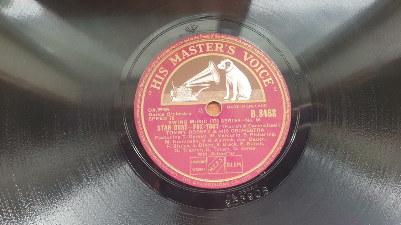 OLD 1936 Tommy Dorsey - Star Dust (Vocal refrain by Edythe Wright)