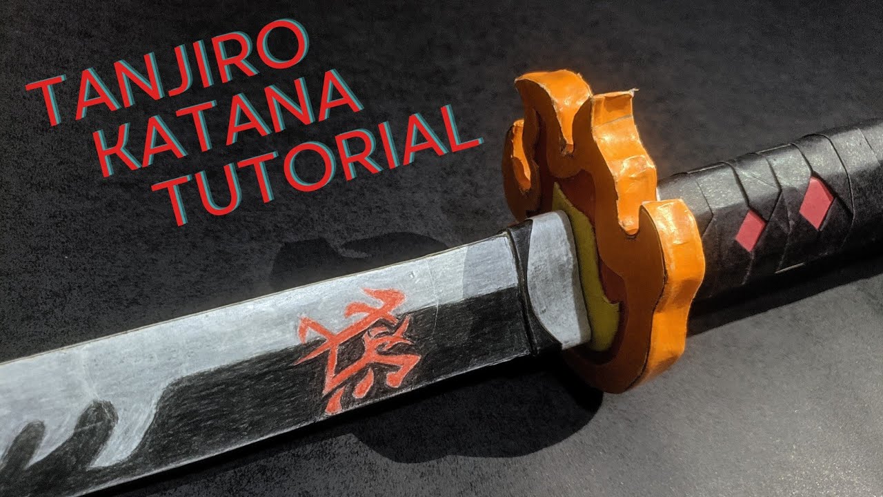 Como Fazer a Espada do Tanjiro de Papelão (D.I.Y Cardboard Tanjiro Sword) Kimetsu no Yaiba Tutorial