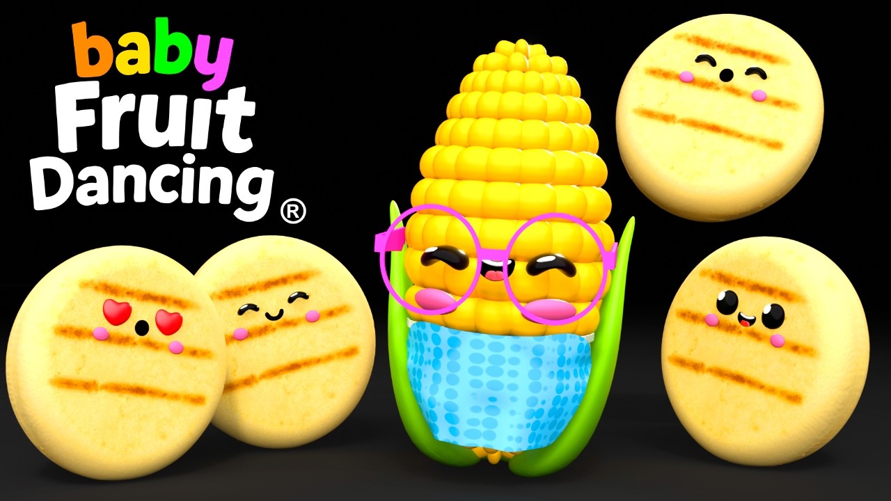 Maizabel&rsquo;s Corn Cakes Dance! 🌽🫓 | Baby Fruit Dancing | High Contrast Sensory Video for Toddlers