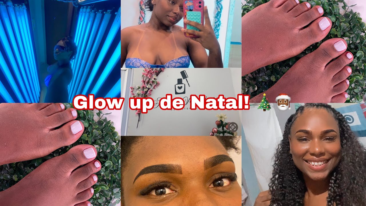 MEU GLOW UP DE NATAL ❤️🎄* FIZ BRONZE| UNHA | CABELO | CÍLIOS E SOBRANCELHA 🥵🤭