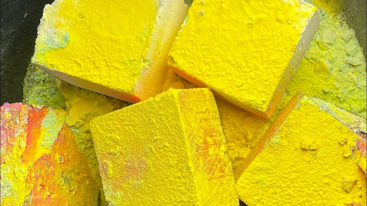 Fresh crispy powdery and crunchy fresh blocks of gym chalk and reforms
