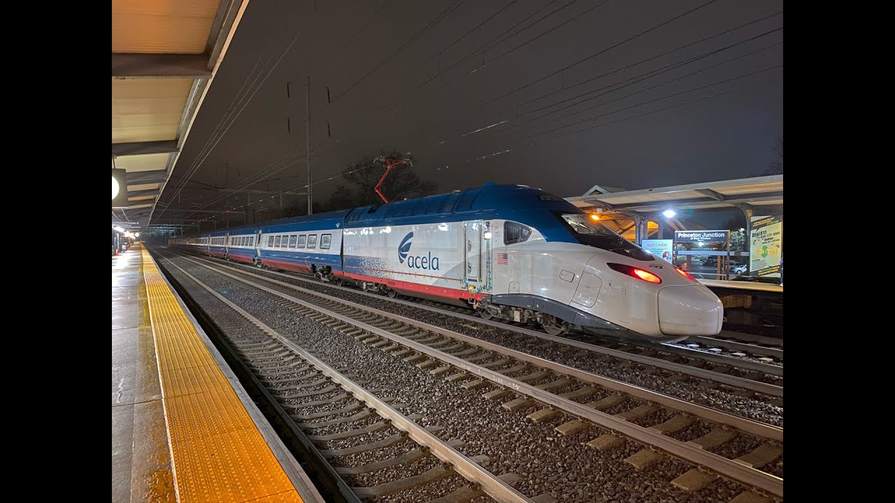 Amtrak NextGen Acela (Alstom Avelia Liberty) 165 MPH Test Trains @ Princeton Junction (1/26/24)