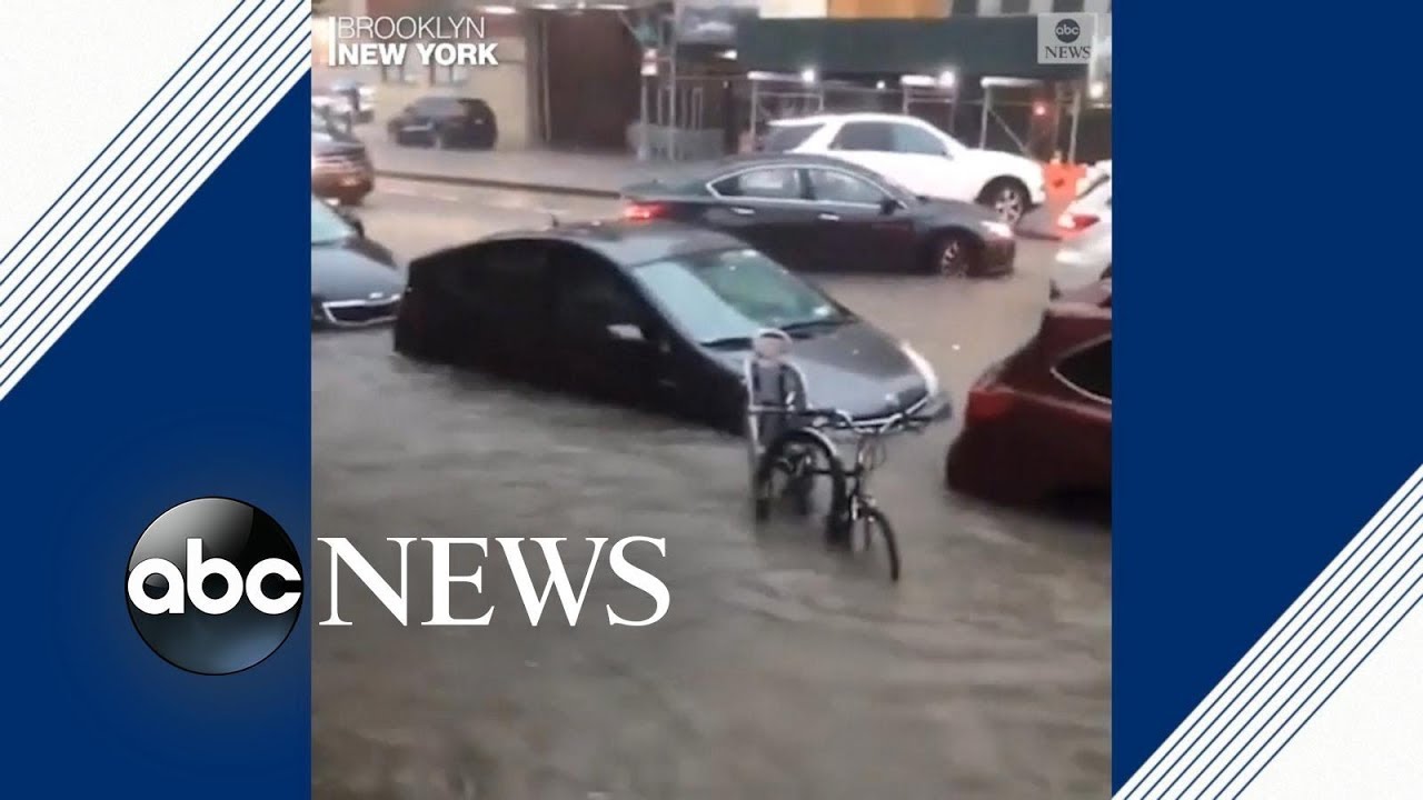 New York City streets underwater after storm hits