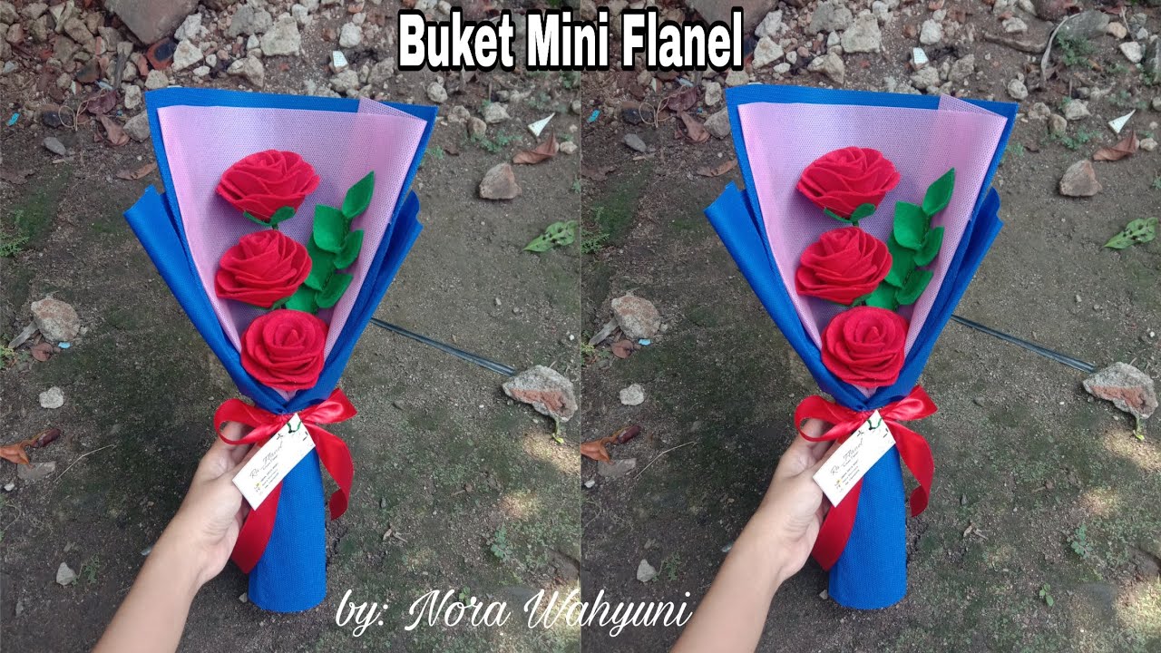 Cara Merangkai Buket Mini Simple dari Kain Flanel