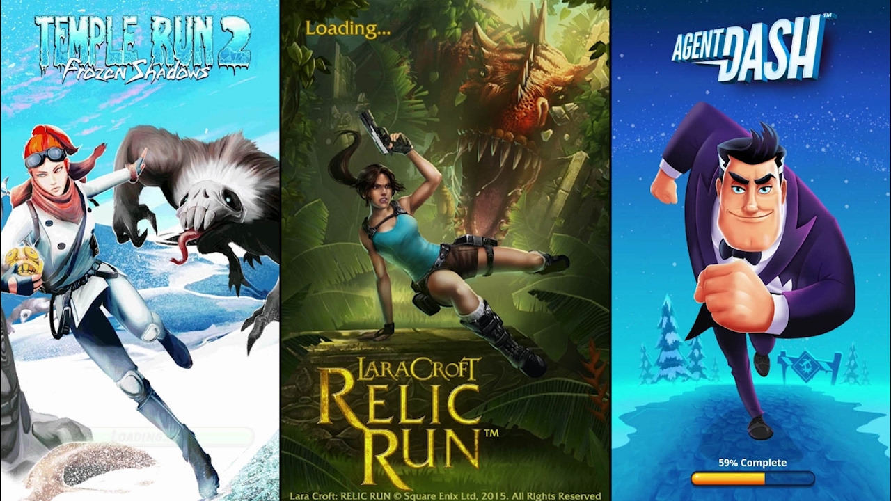 Temple Run 2 Vs Lara Croft: Relic Run Vs Agent Dash (Android/iOS) Gameplay