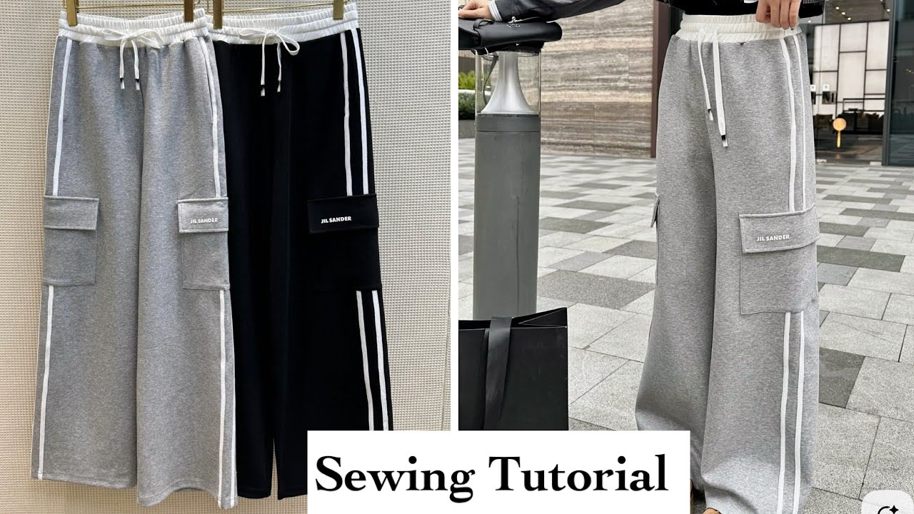 STREETWEAR:How to Make a Cargo Sweatpants (Side Design) |Sewing Tutorial