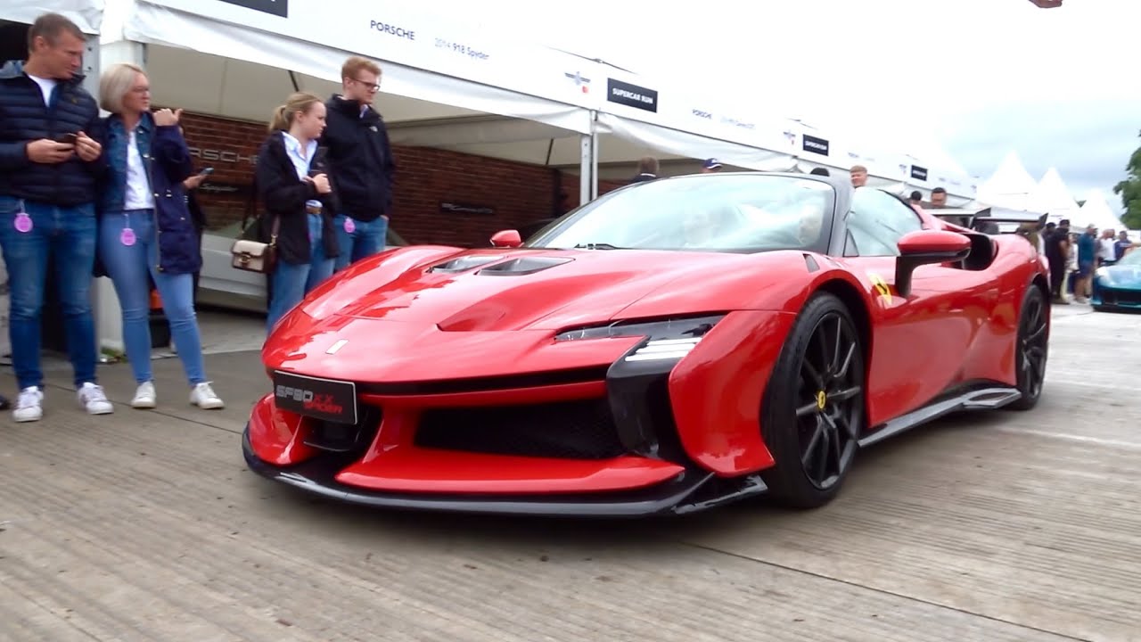 Ferrari SF90 XX at Goodwood with 812 Comp , FXXK Evo SP-8 exhaust sound supercars driving