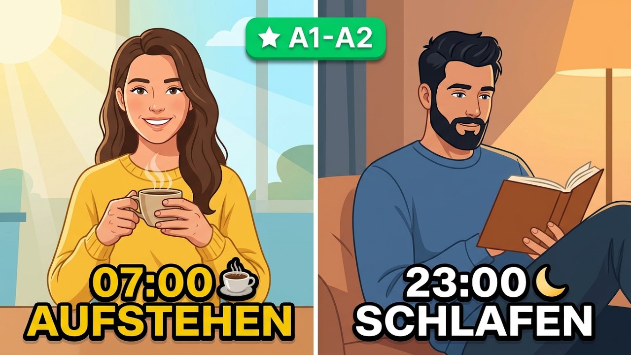 DAILY Routine in German 🕒 | Learn Simple German with Anna & Lukas | Alles Klar Podcast