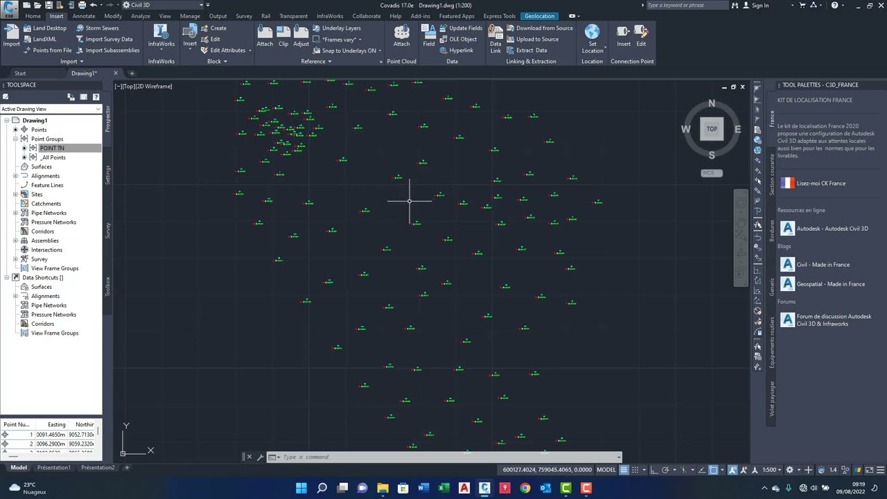 FORMATION AUTOCAD CIVIL 3D - IMPORTER DES POINTS TOPO