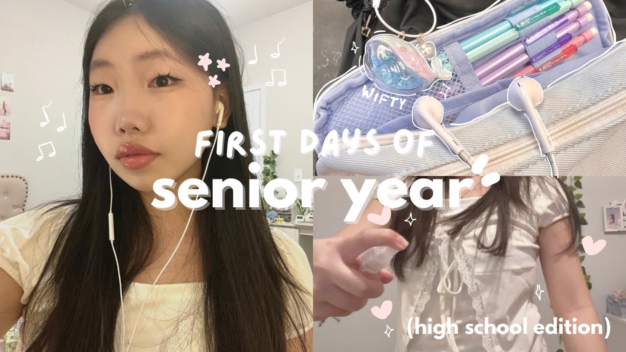 FIRST DAYS OF SENIOR YEAR (last first day of high school) 🖇️🍥 | grwm, waking up at 6:00am, ootd, etc