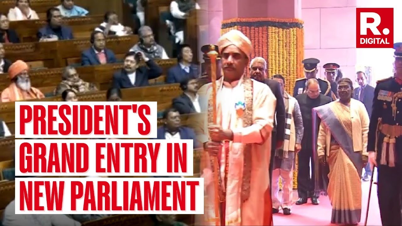 Watch: President Murmu's Grand Entry For Her First Visit To New Parliament Building | Budget Session