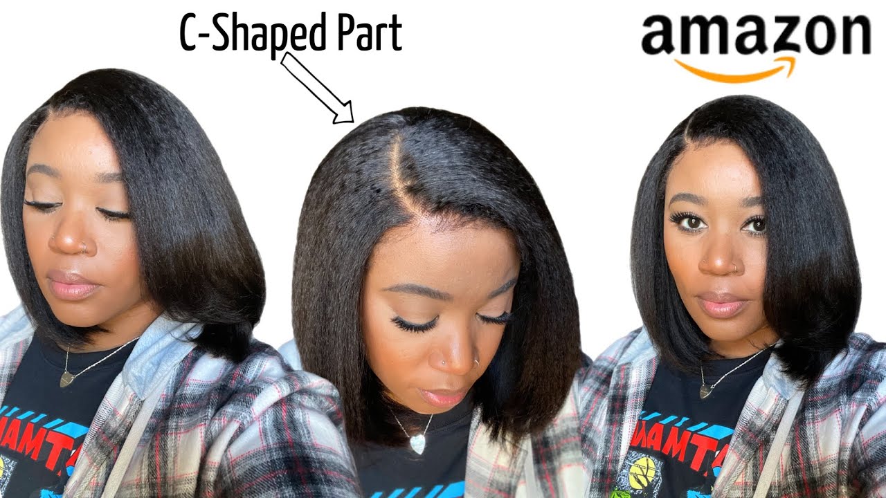 SUPER AFFORDABLE 🫣| 4C EDGE HAIRLINE, KINKY STRAIGHT BOB | AMAZON PRIME | FT.YAS GRL